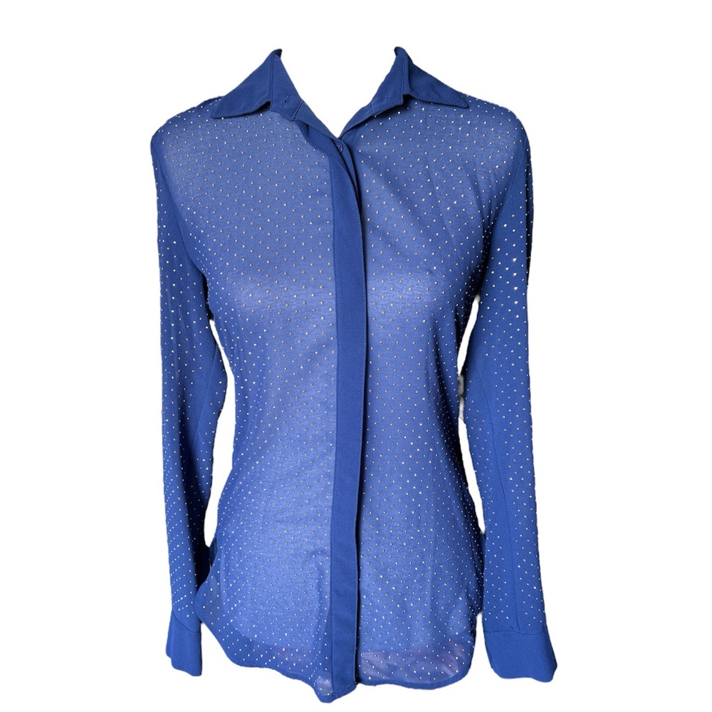 BEBE Sequin Royal Blue Blouse🦎🌵